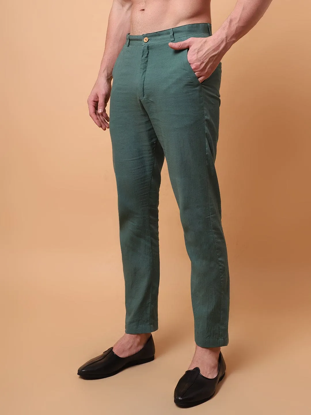 Aari Zardozi & Patch Work Men Kurta Set - Green