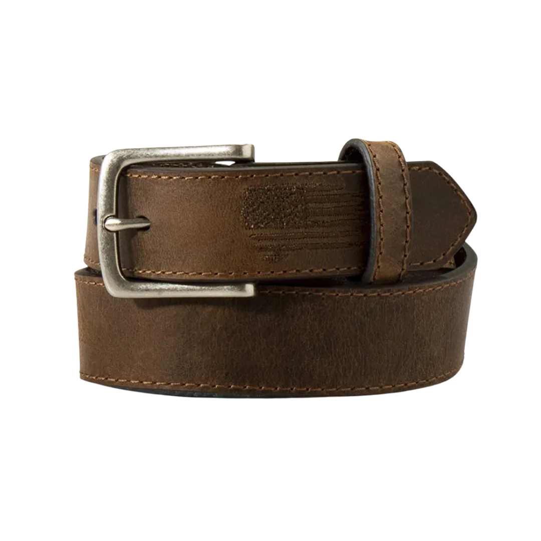 Ariat Children's Stitch USA Flag Shield Brown Belt
