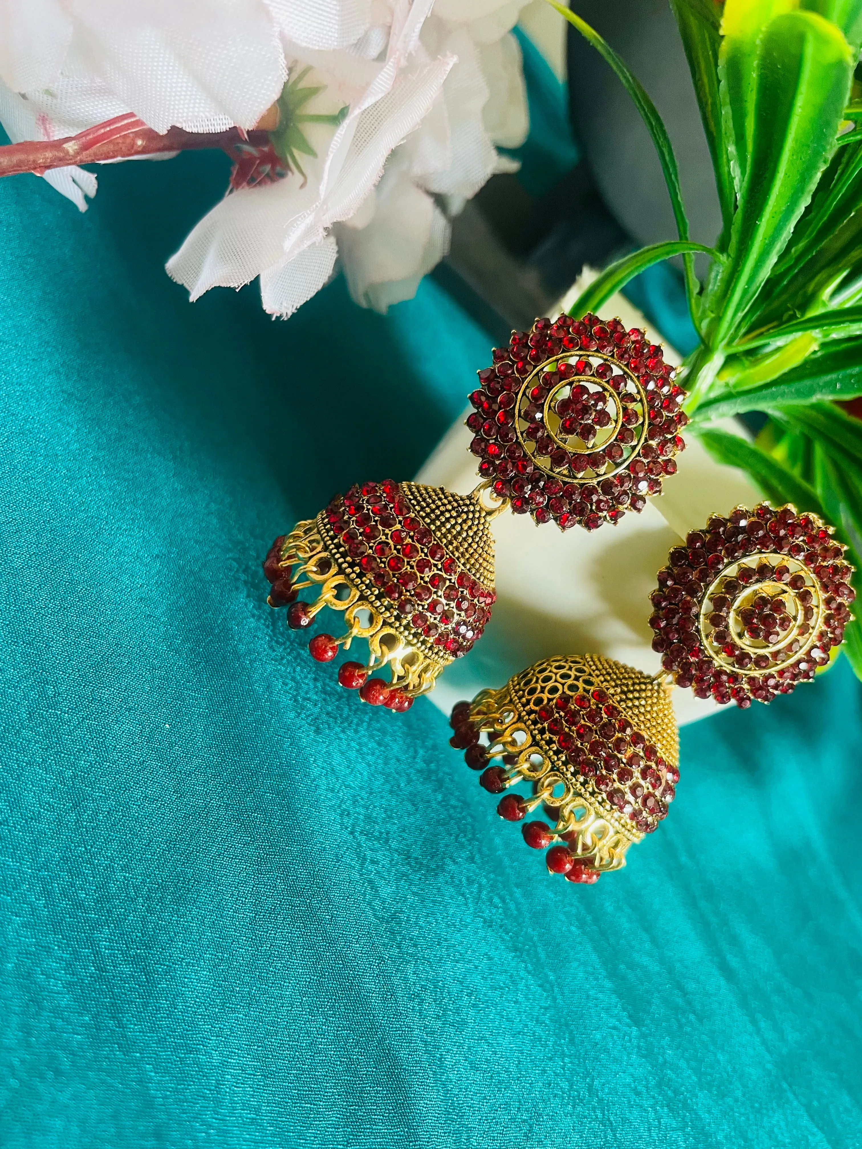 GEETHA RED JHUMKIS