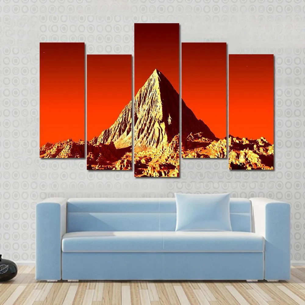 Pyramid On Mars Canvas Wall Art