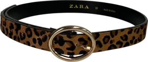 ZARA Brown Leopard Print Belt UK 8